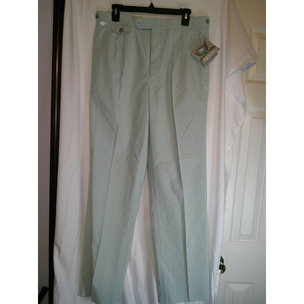 Vintage Jockey Sea Foam Green Dress Pants Straight Leg Formal Trousers 34x32 NWT
